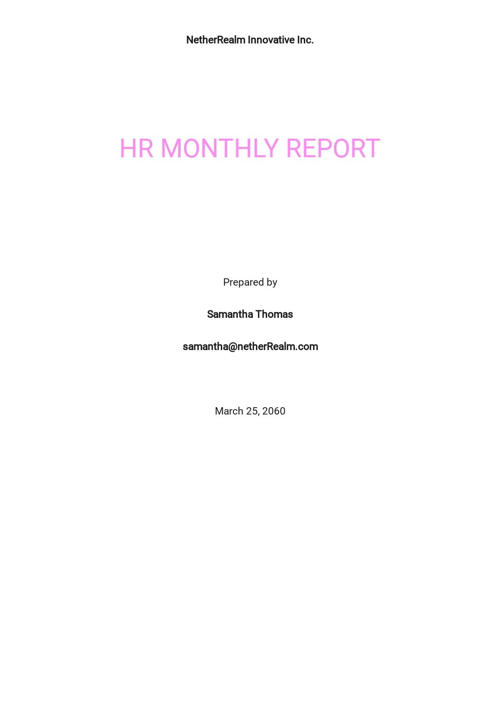Free HR Monthly Report Template.jpe