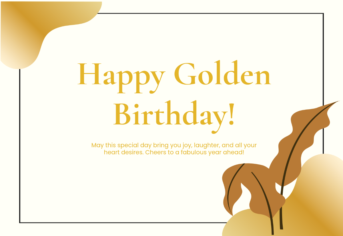 Modern Golden Birthday Card Template - Edit Online & Download