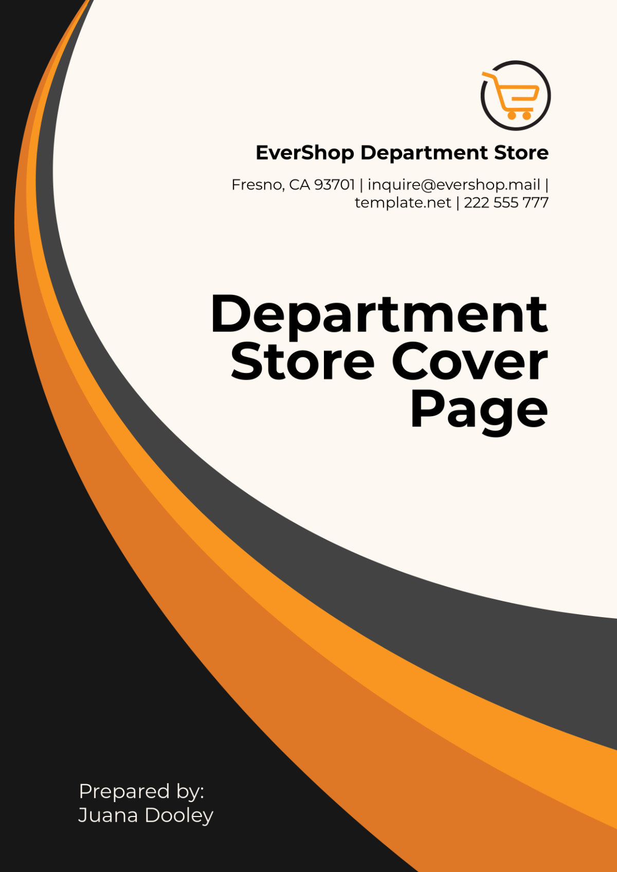 Department Store Cover Page Template - Edit Online & Download