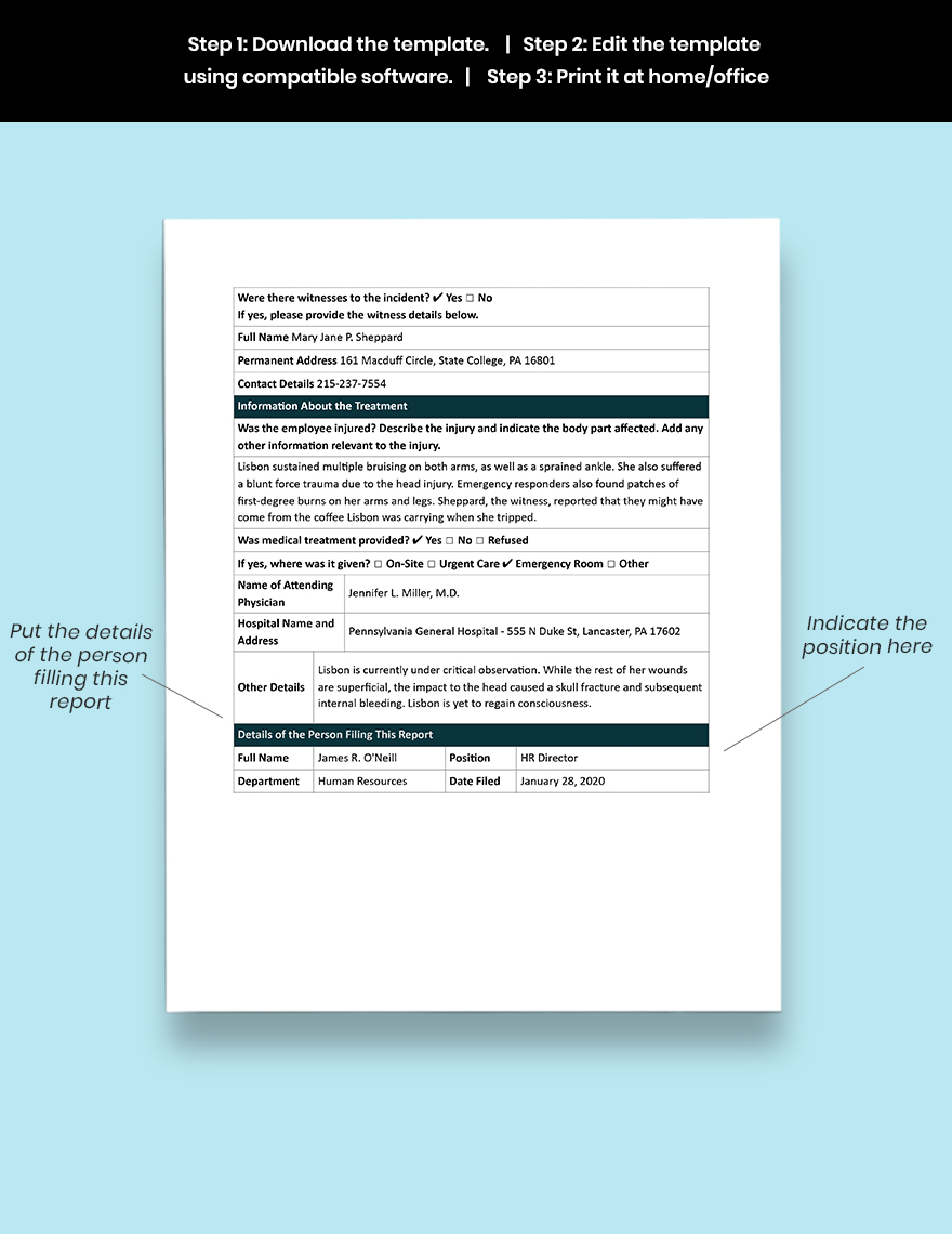 HR Incident Report Template