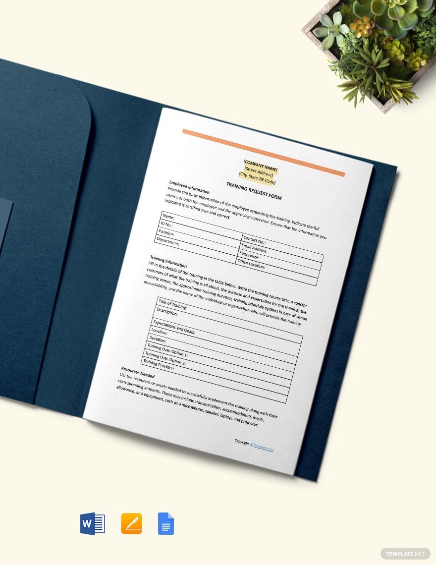 Free Sample Construction Training Request Form Template