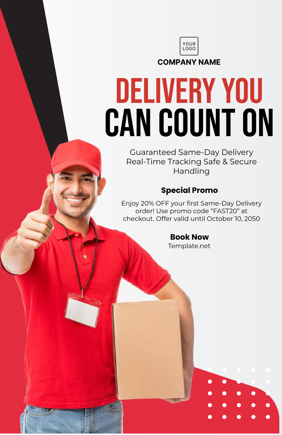 Courier Service Poster Template - Edit Online & Download