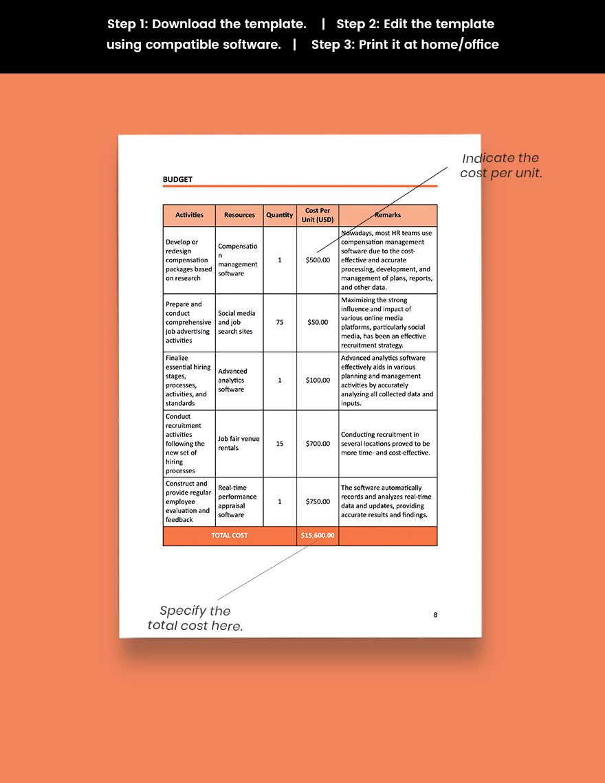 HR Annual Plan Template in Word, Pages, Google Docs Download