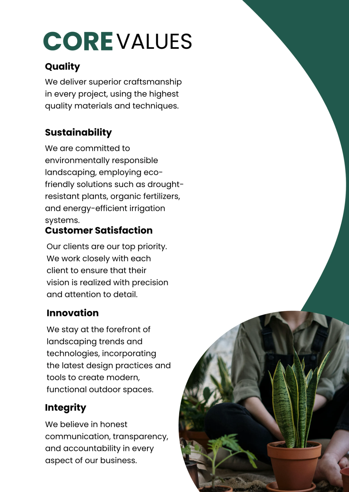 Free Landscaping Company Profile Template to Edit Online