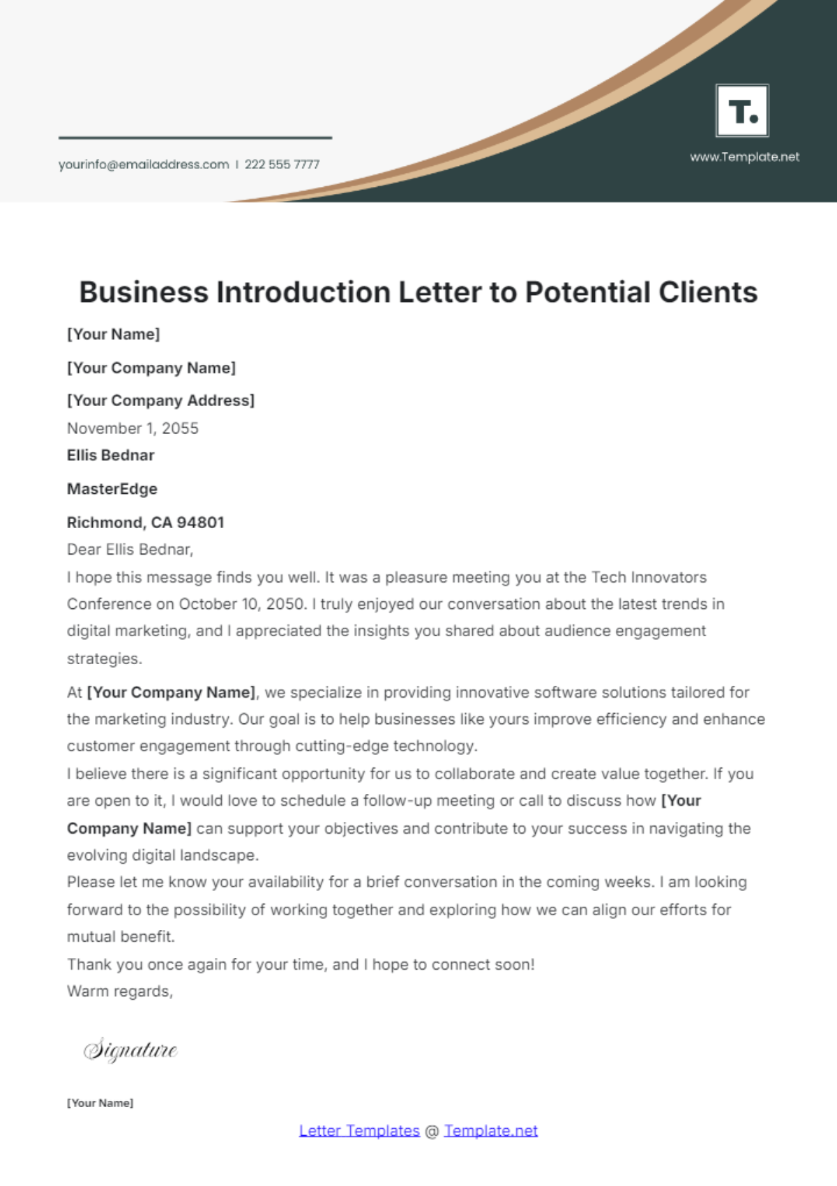 Business Introduction Letter to Potential Clients Template - Edit Online & Download