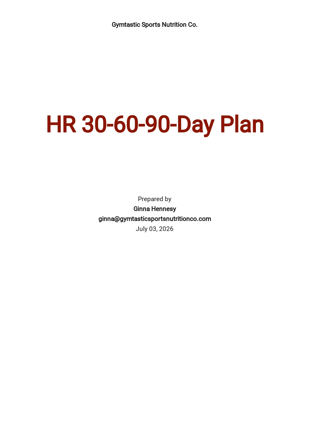 Hr Training Plan Template