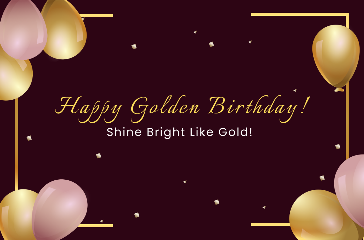 Happy Golden Birthday Banner Template - Edit Online & Download