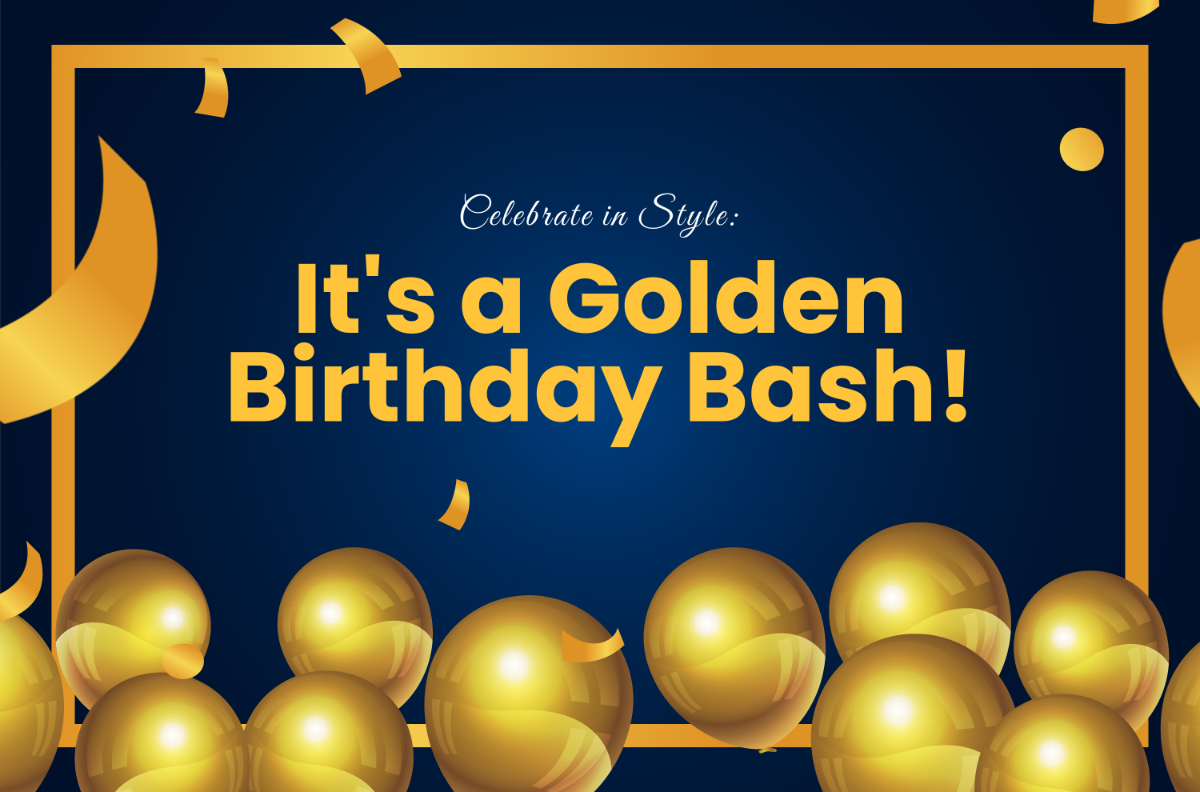 Golden Birthday Celebration Banner Template - Edit Online & Download