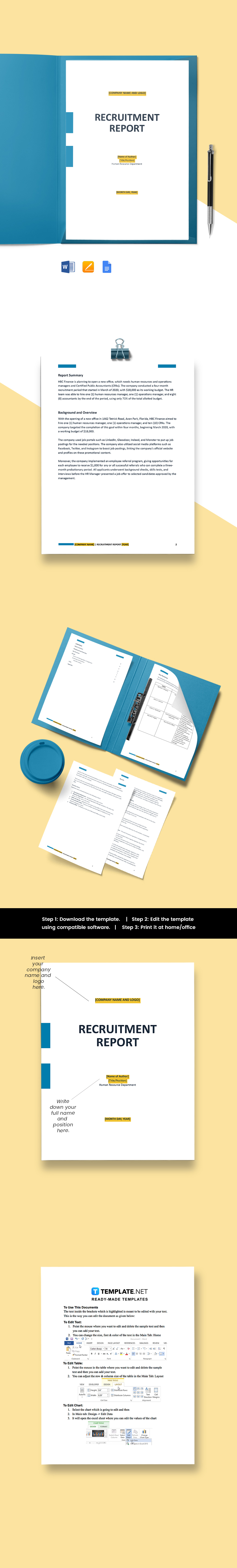 HR Recruitment Report Template - Google Docs, Word, Apple Pages ...