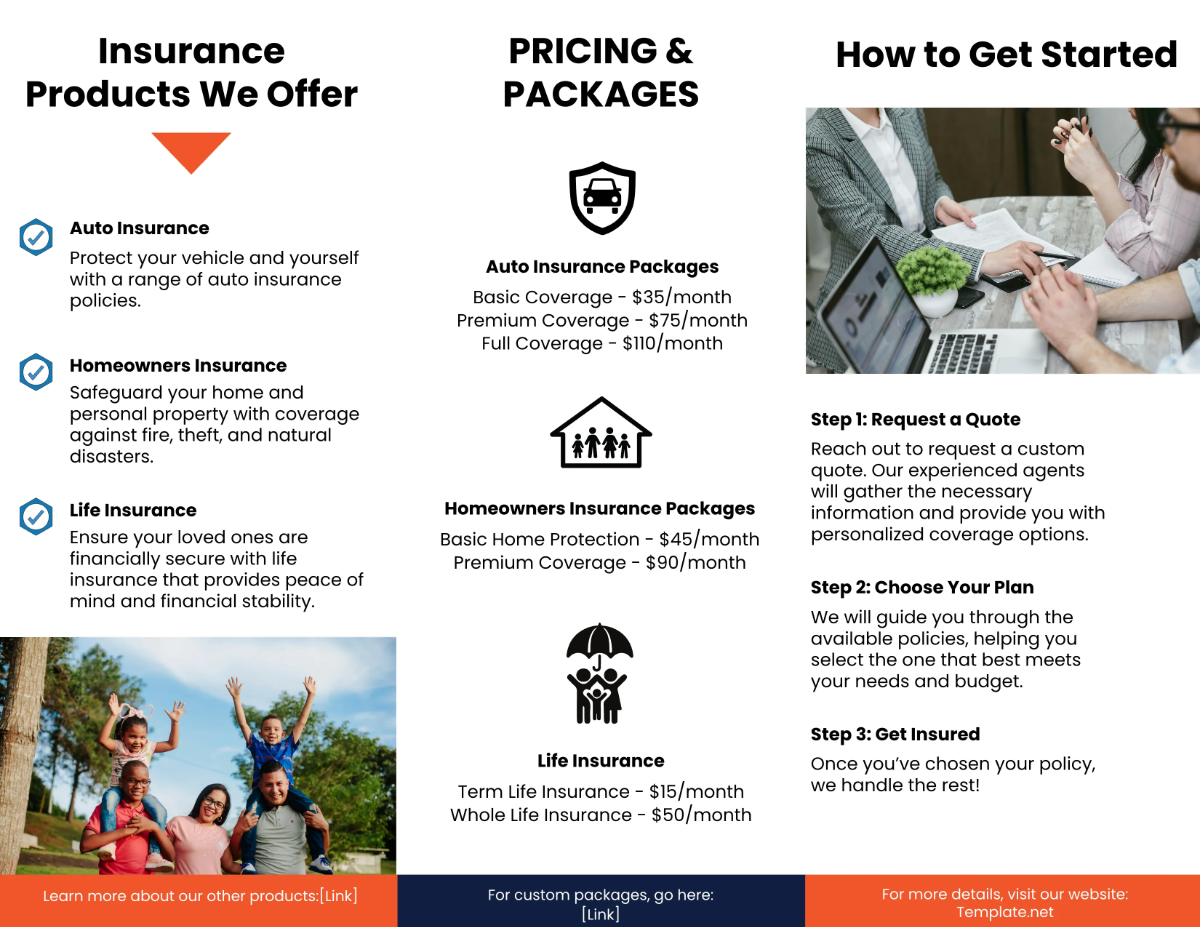 Free Insurance Agency Brochure Template to Edit Online