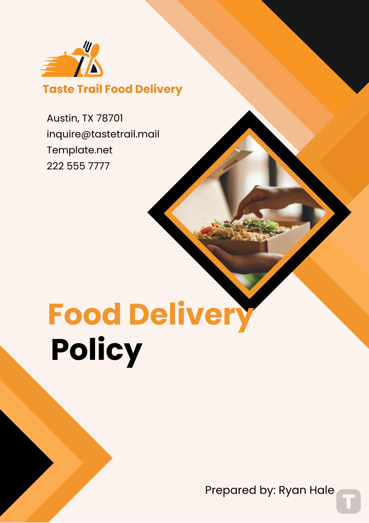 Food Delivery Policy Template - Edit Online & Download