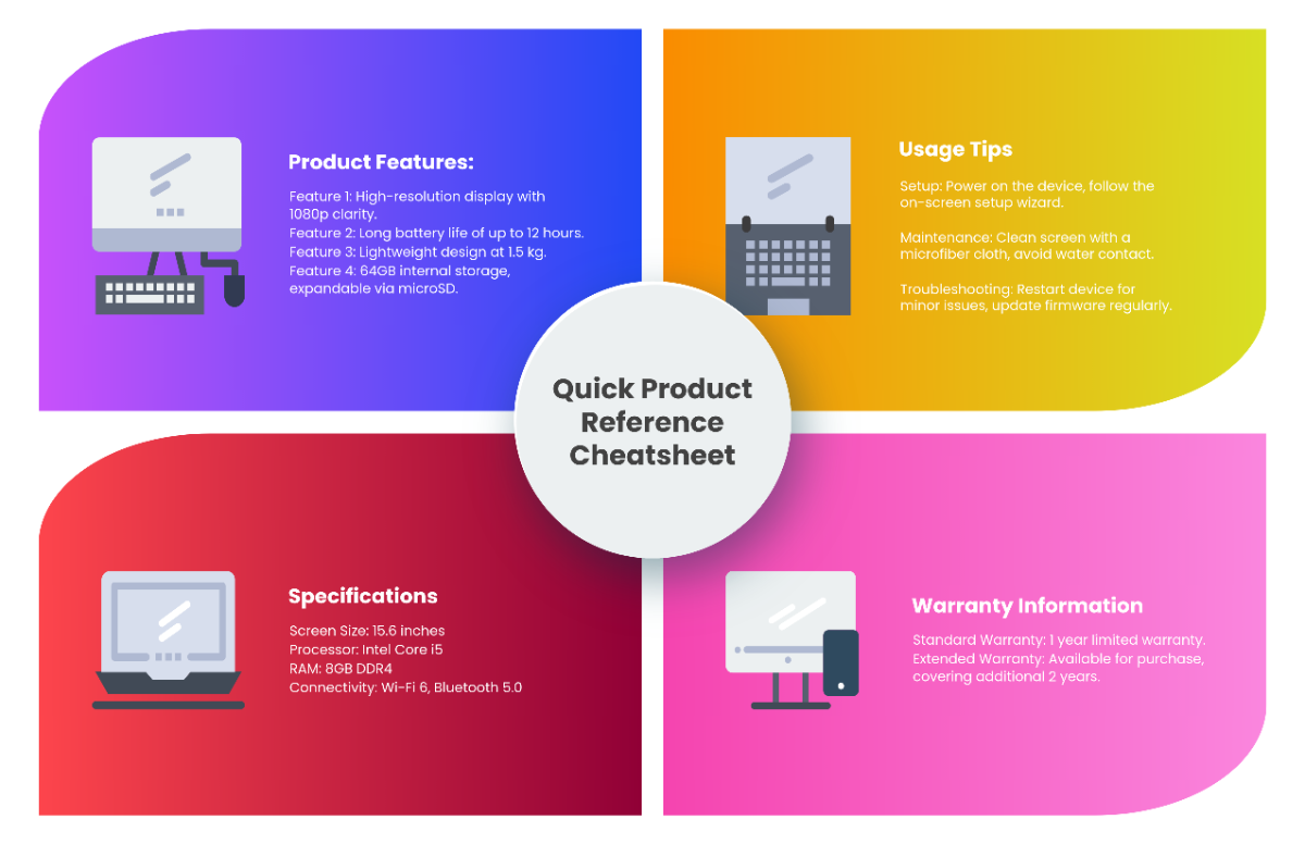 Product Cheatsheet Template - Edit Online & Download