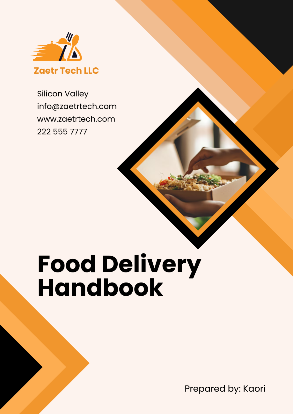 Food Delivery Handbook Template - Edit Online & Download