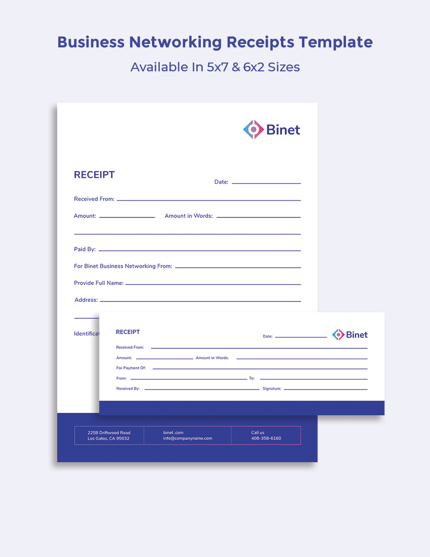 Business Networking Receipts Template