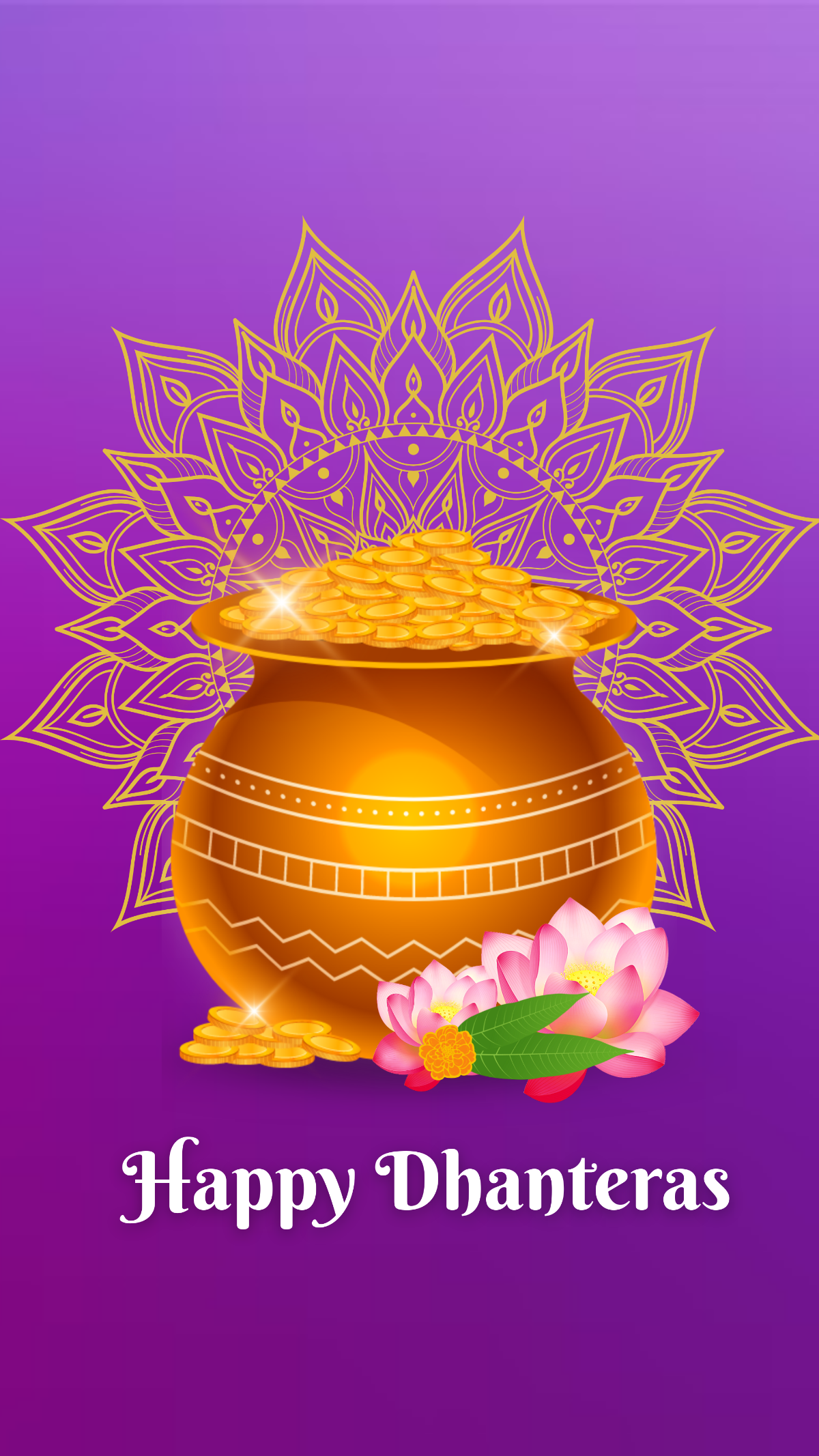 Purple Dhanteras Wallpaper Template - Edit Online & Download