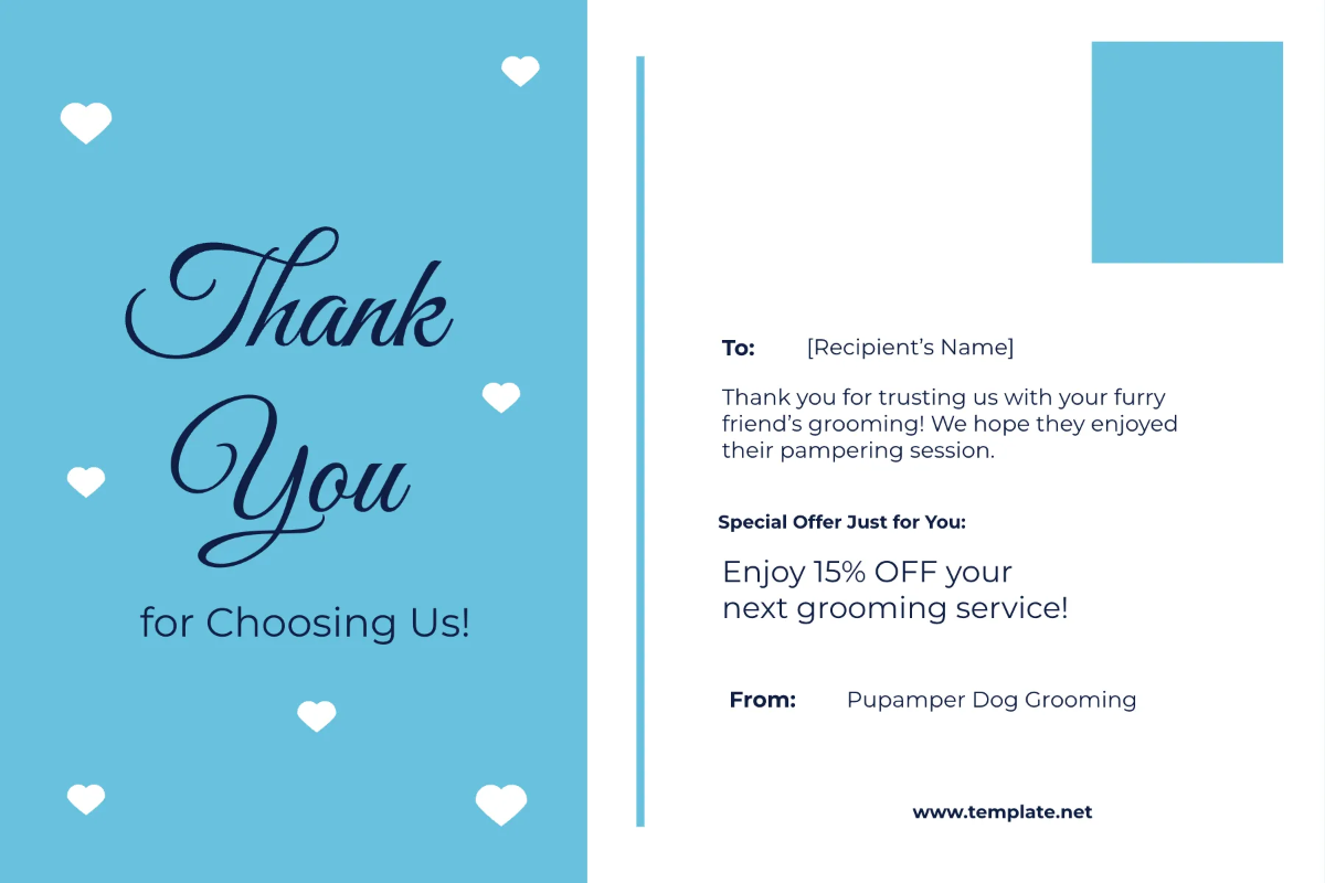 Free Dog Grooming Postcard Template to Edit Online