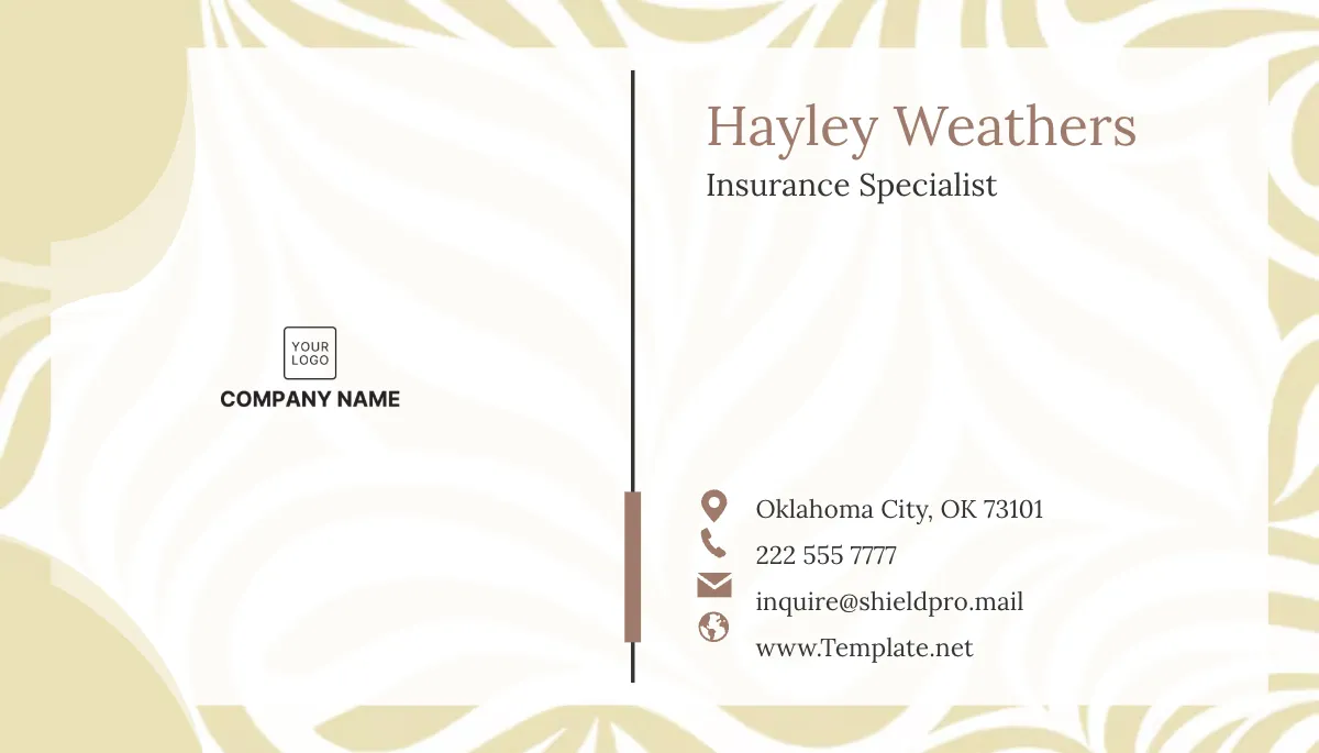 Free Insurance Agency Card Template to Edit Online