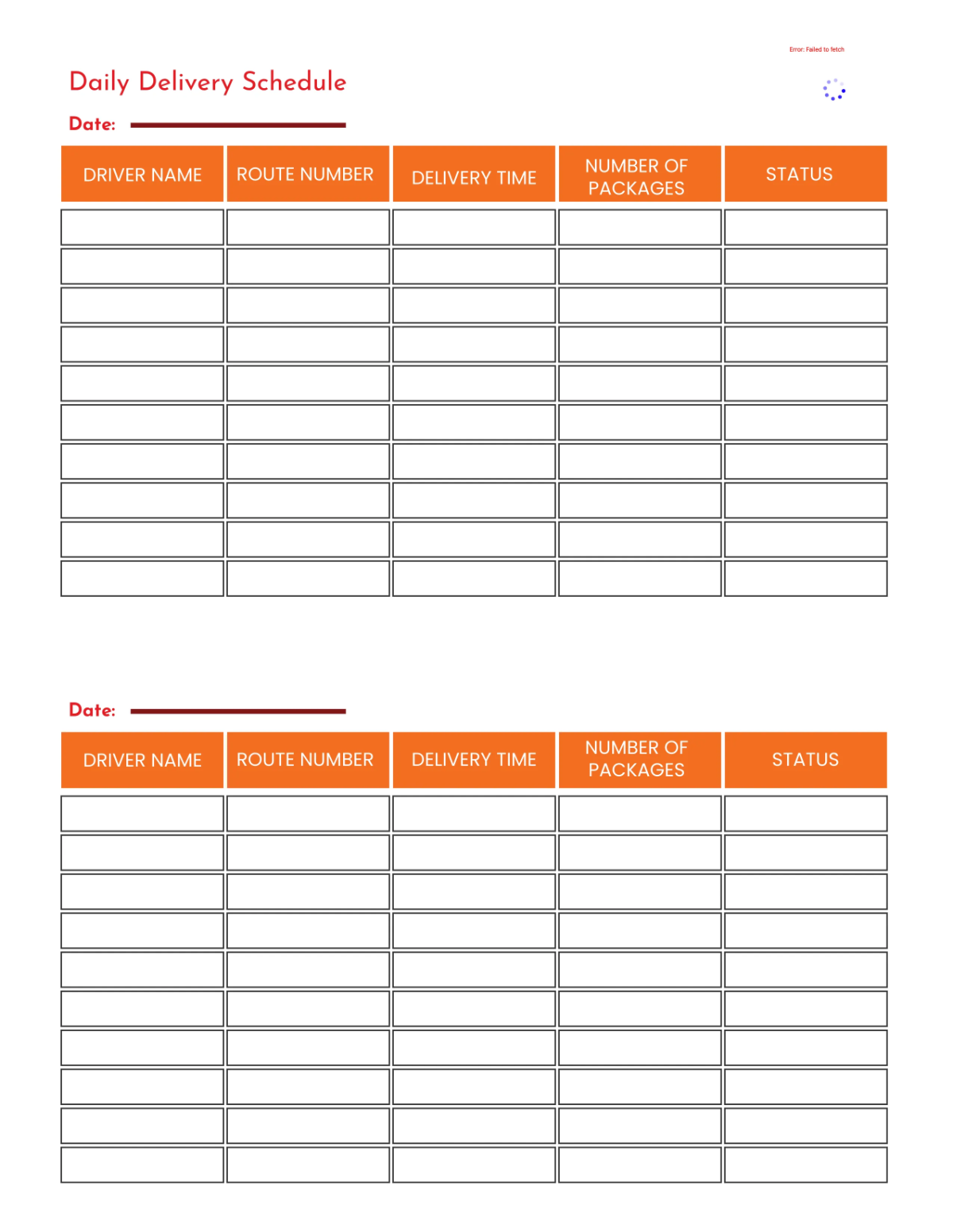 Free Courier Service Planner Template to Edit Online
