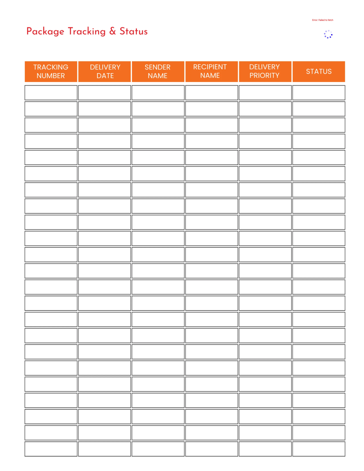 Free Courier Service Planner Template to Edit Online