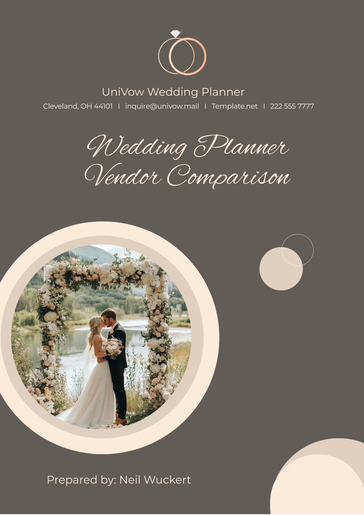 Wedding Planner Vendor Comparison Template