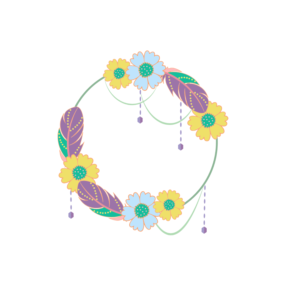 Boho Wreath Clipart  - Edit Online | Template.net