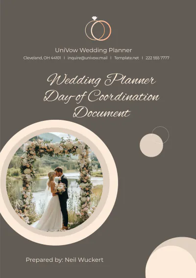 Free Wedding Planner Day-of Coordination Document Template to Edit Online