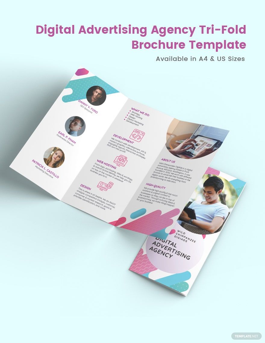 Free Digital Advertising Agency Tri-fold Brochure Template
