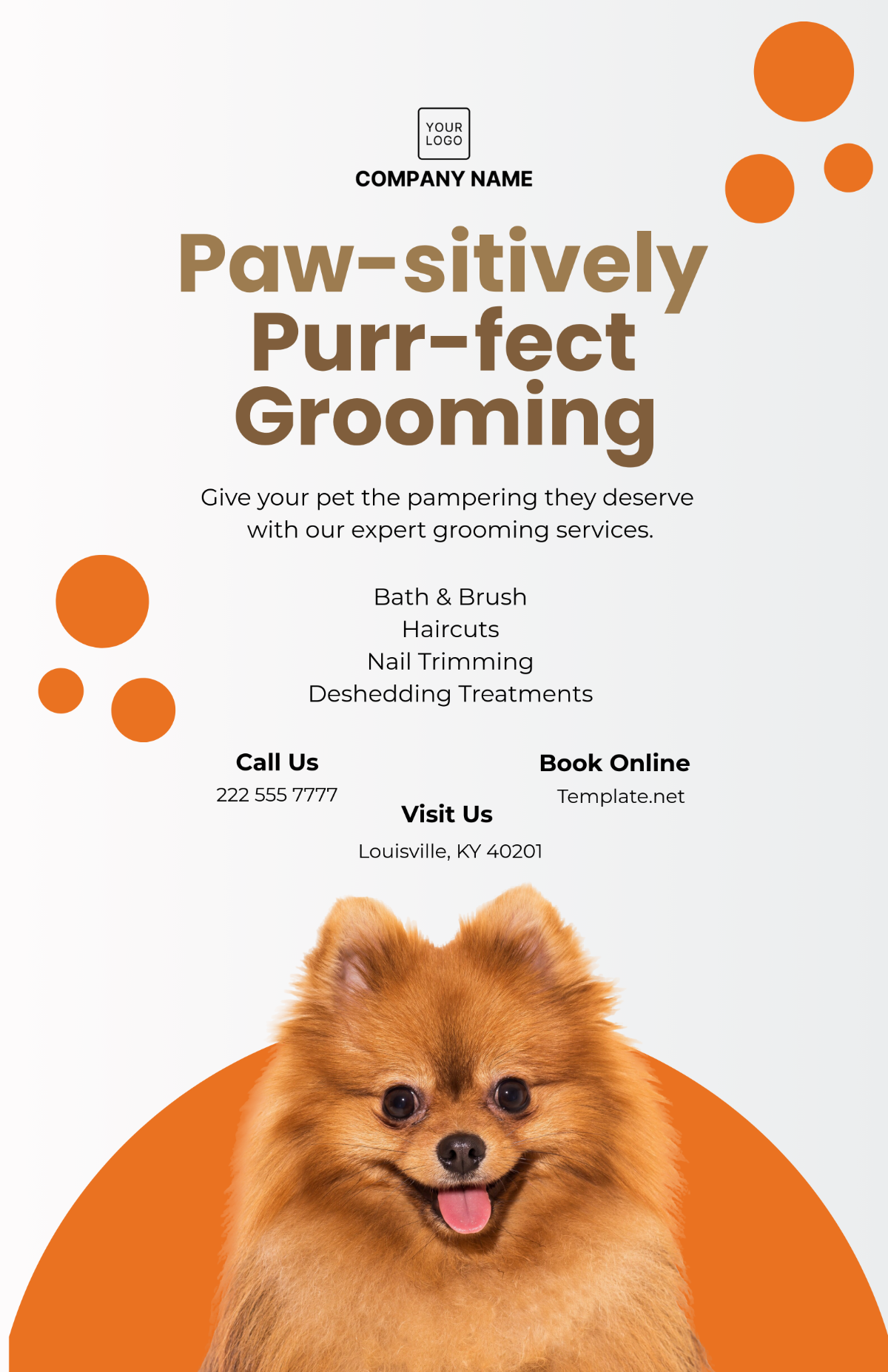 Dog Grooming Poster Template - Edit Online & Download