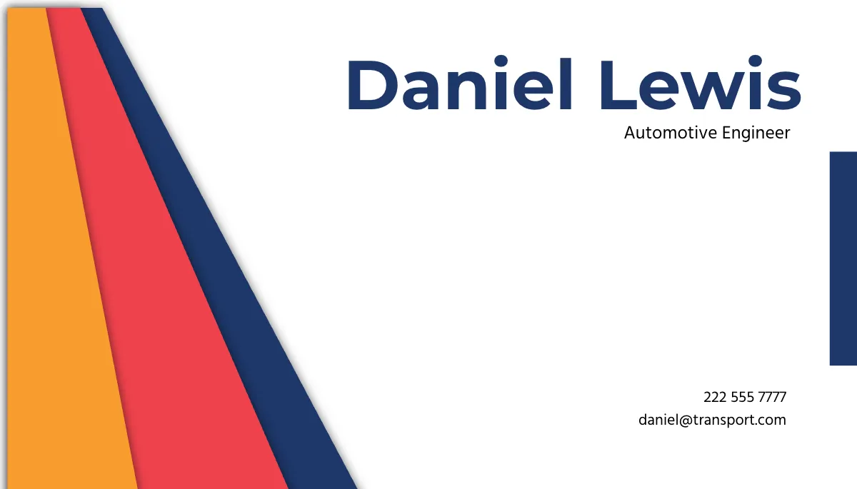 Free Colorful Automotive Business Card Template to Edit Online