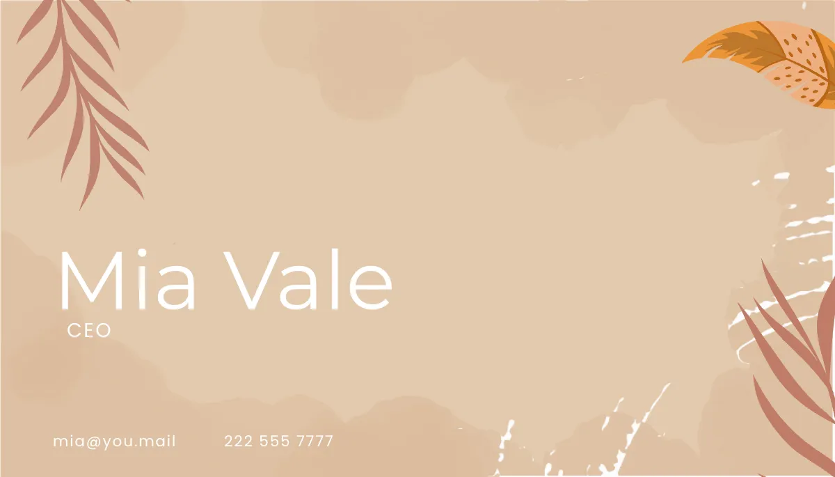 Free Boho Business Card Template to Edit Online