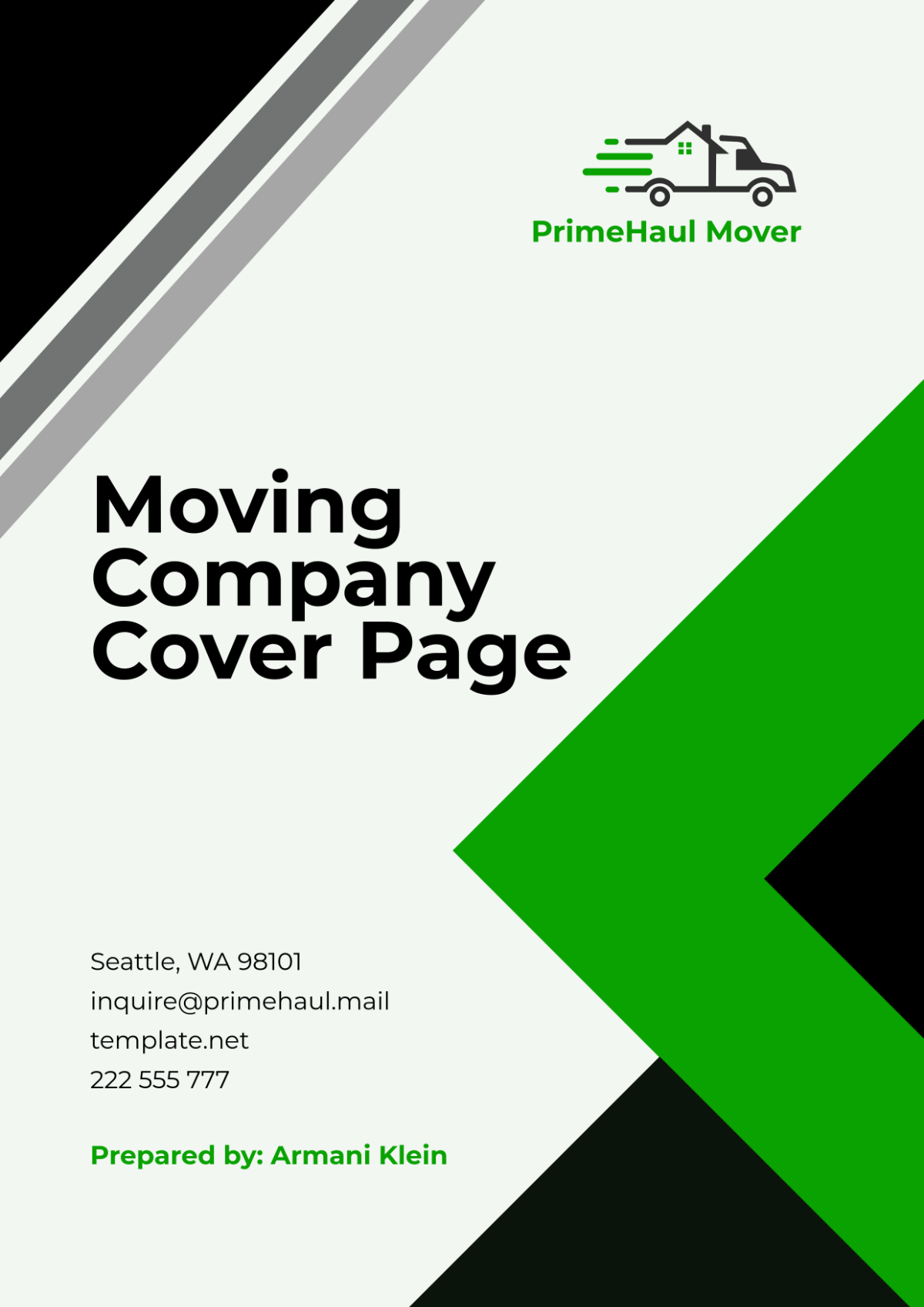 Moving Company Cover Page Template - Edit Online & Download