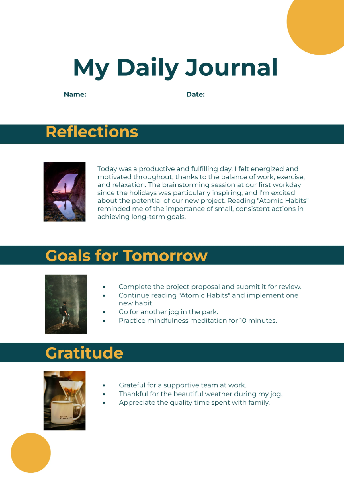 Free Modern Journal Template to Edit Online