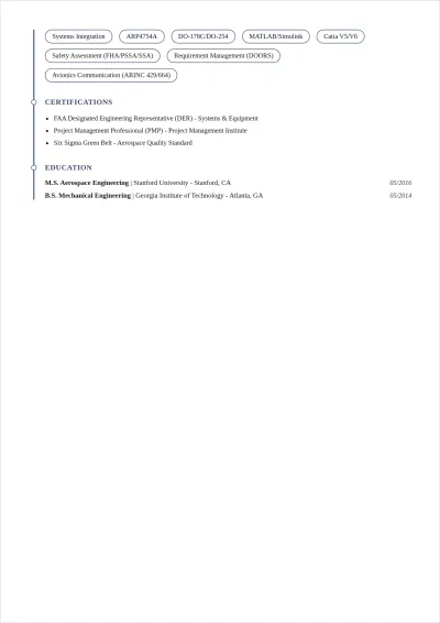 Free Aviation Engineer ATS Resume Template, AI Resume Builder