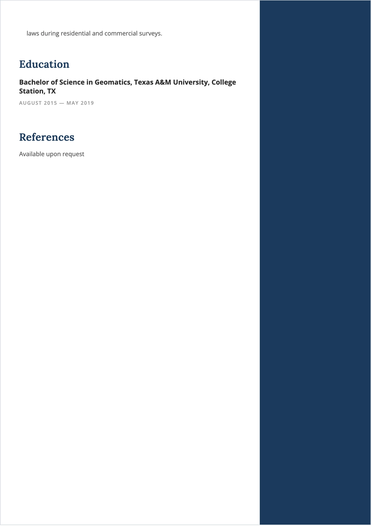 Free Drone Pilot ATS Resume Template, AI Resume Builder