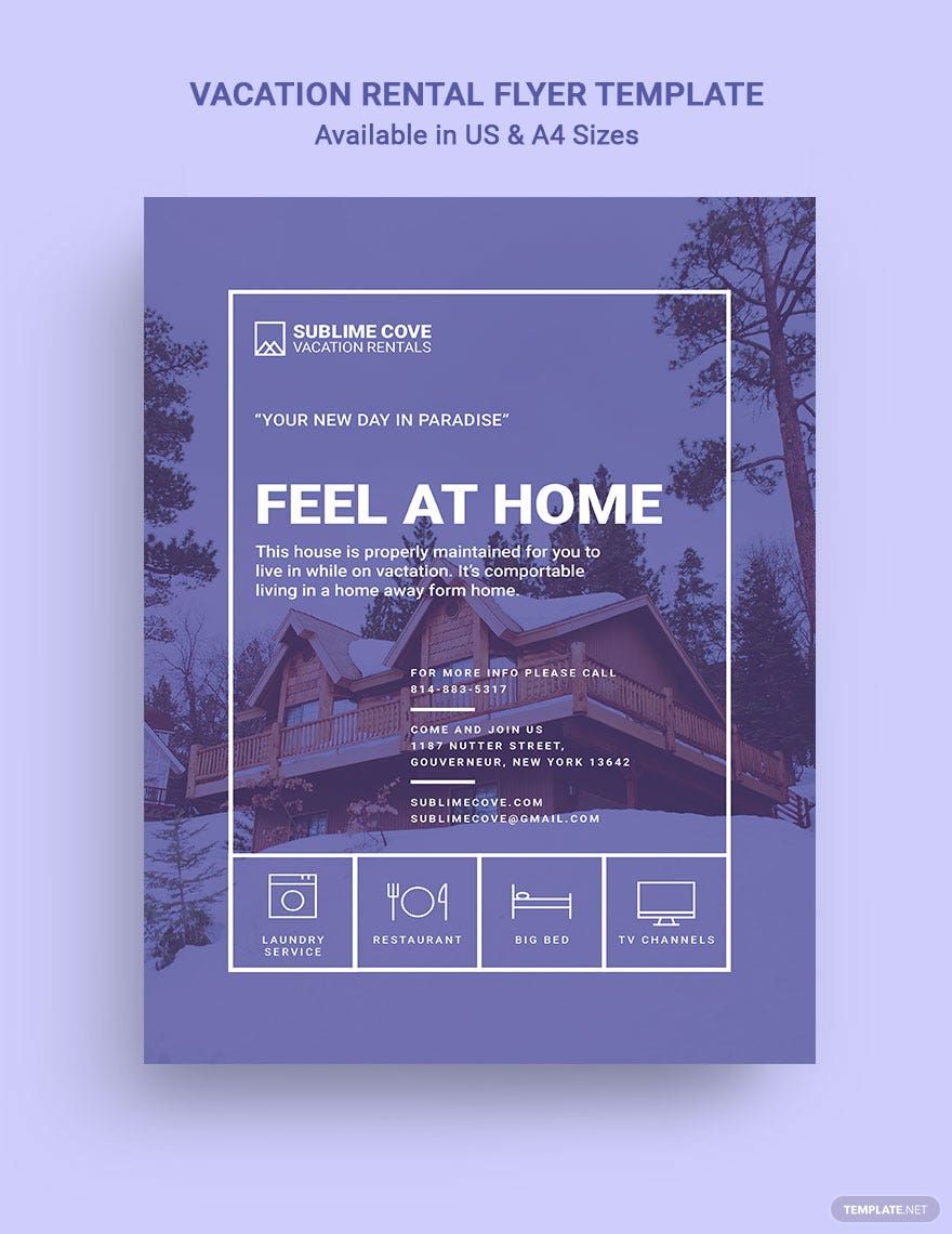Free Modern Vacation Rental Flyer Template