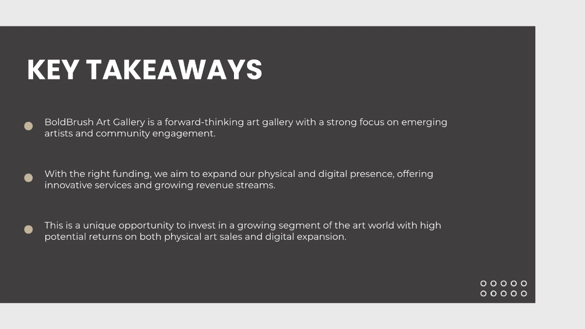 Free Art Gallery Pitch Deck Template to Edit Online