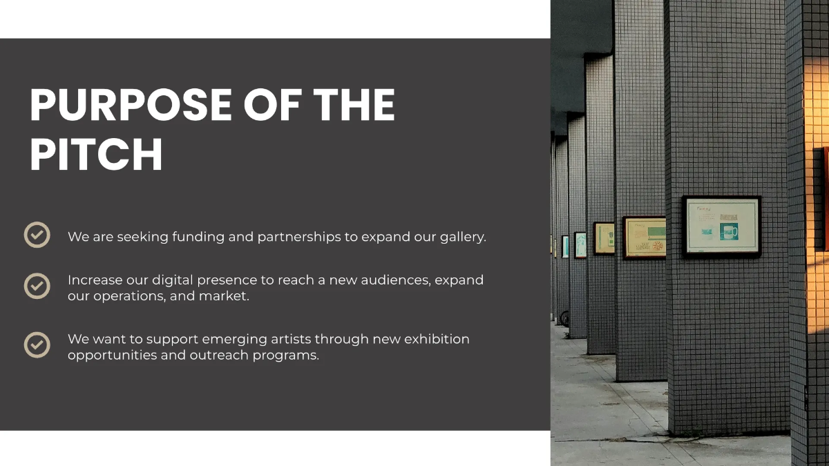 Free Art Gallery Pitch Deck Template to Edit Online