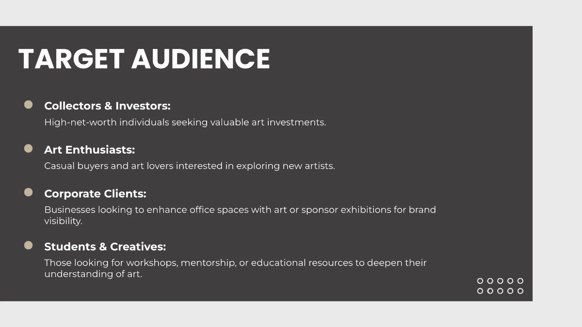 Free Art Gallery Pitch Deck Template to Edit Online