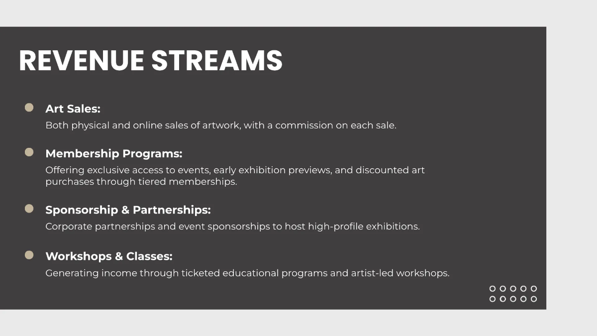 Free Art Gallery Pitch Deck Template to Edit Online