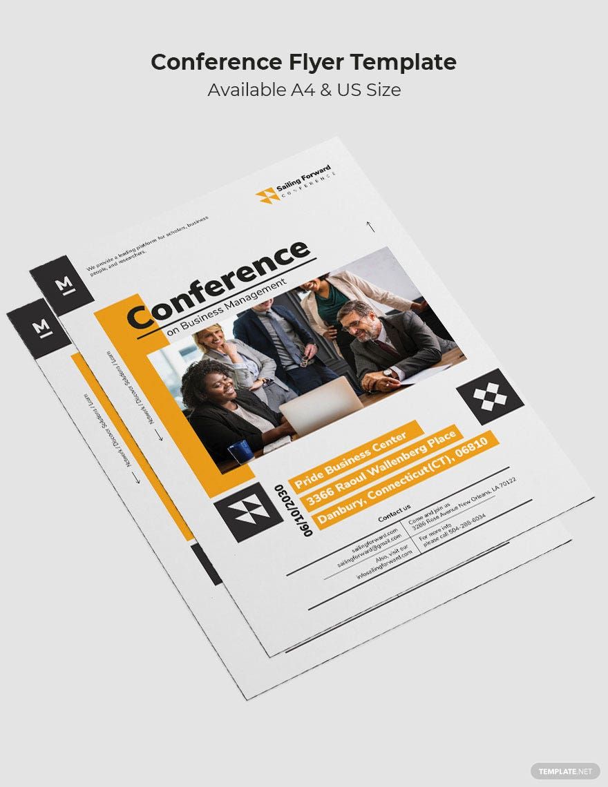 Business Conference Flyer Illustrator Templates Design Free 