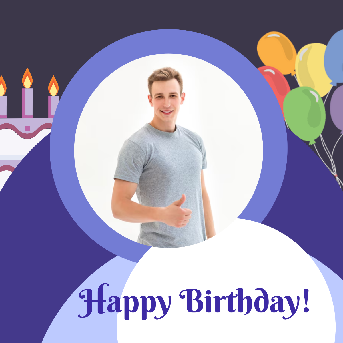 Creative Birthday Facebook Profile Frame Template - Edit Online & Download