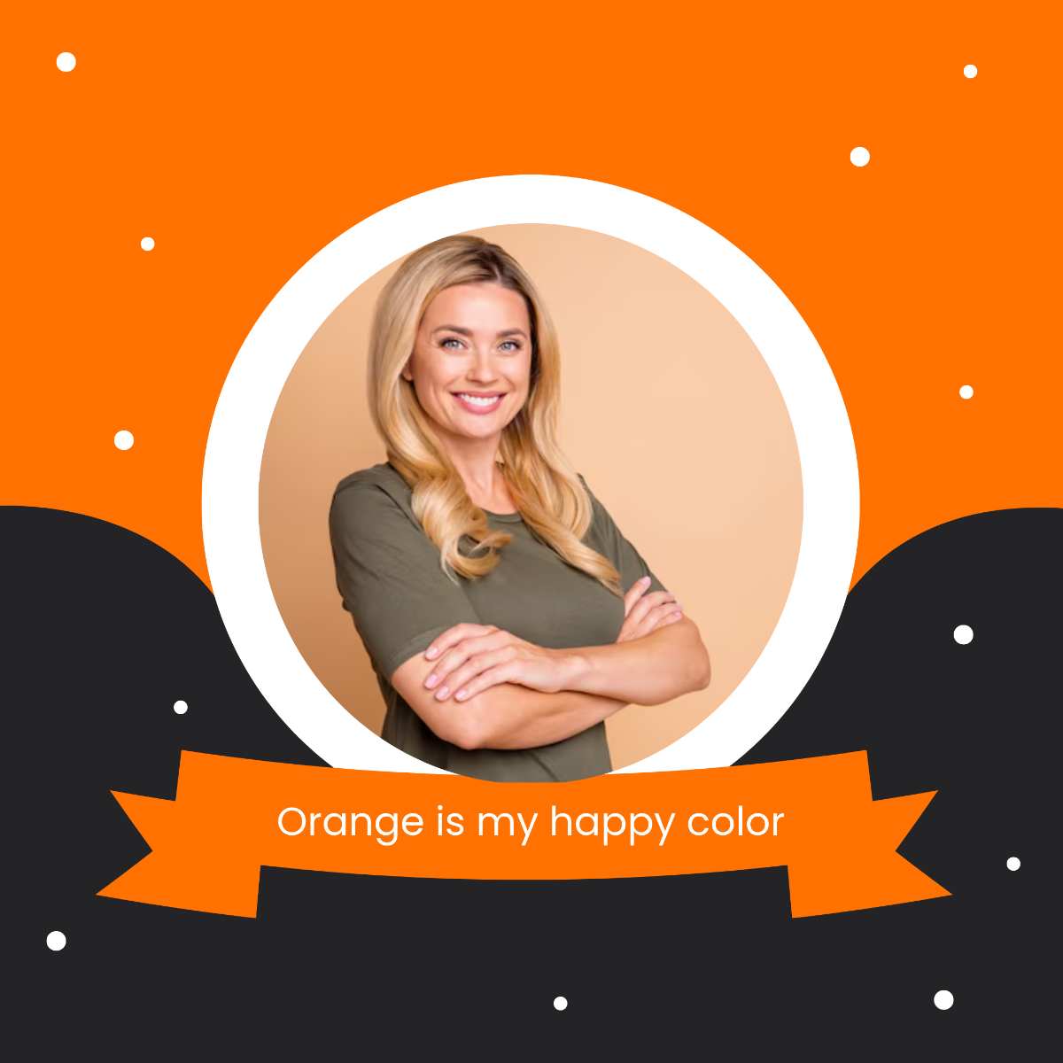 Modern Orange Facebook Profile Frame Template | Template.net