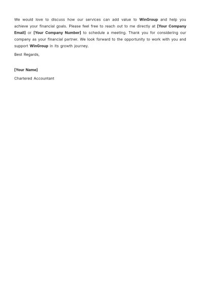 Free Chartered Accountant Letter Template to Edit Online
