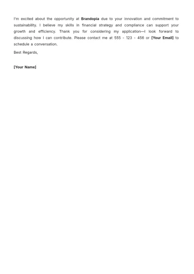 Free Professional Accountant Cover Letter Template to Edit Online