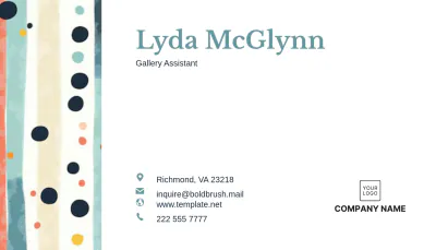 Free Art Gallery Business Card Template to Edit Online