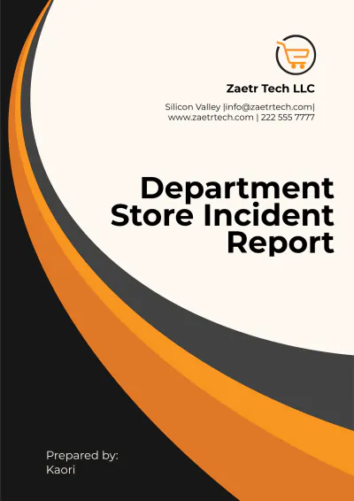 Free Department Store Incident Report Template to Edit Online