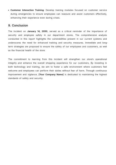 Free Department Store Incident Report Template to Edit Online