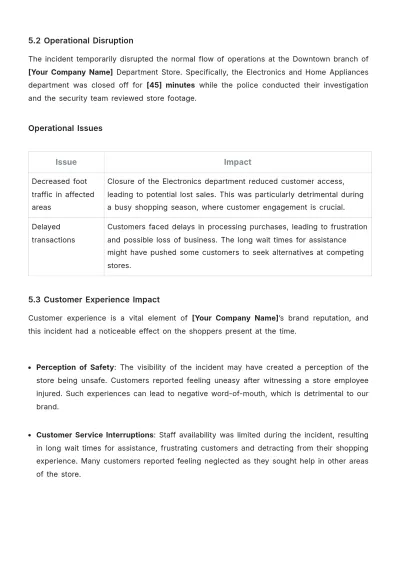 Free Department Store Incident Report Template to Edit Online
