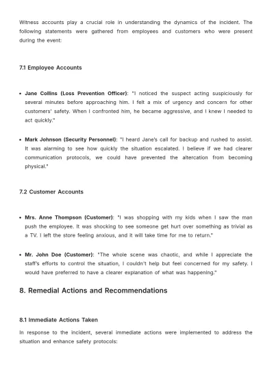 Free Department Store Incident Report Template to Edit Online