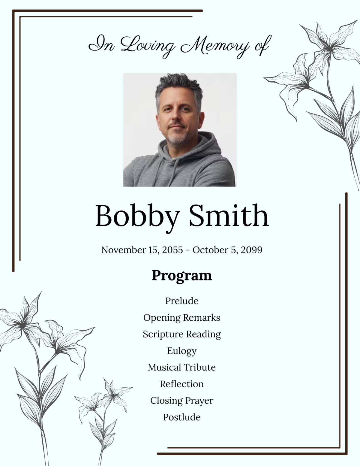 Funeral Program Editable Template Free Image To U Funeral Program Editable Template Free Image To U
